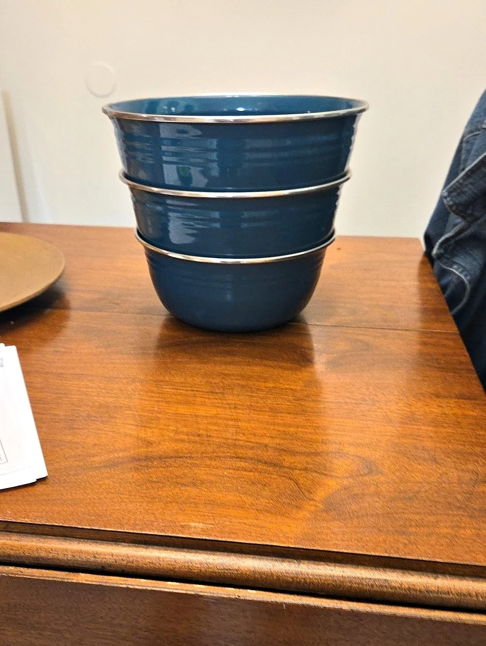 Fiesta Metal Bowl Set in Blue